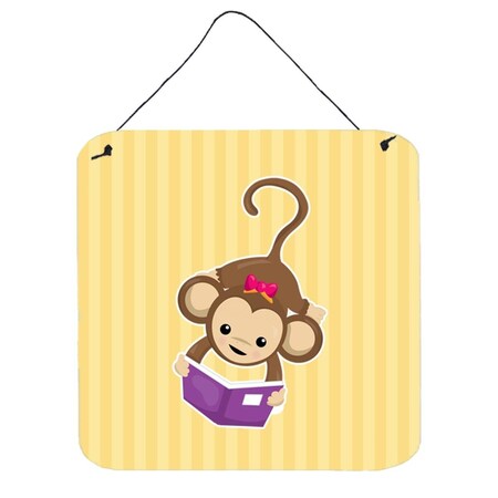 Carolines Treasures Monkey Reading Wall or Door Hanging Prints BB7015DS66
